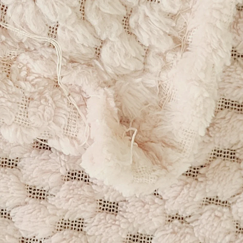 Baby Pink Popcorn Chenille Baby Blanket 38x30 Soft Plush Bubble Lovey